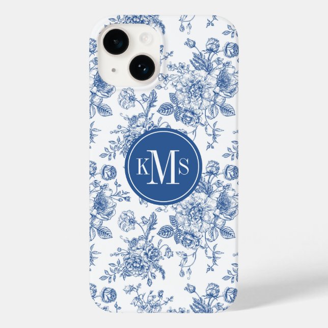 Blue Flower Pattern Case-Mate iPhone Case (Back)