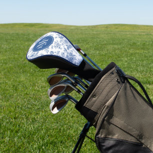 Blue Flower Pattern Golf Head Cover