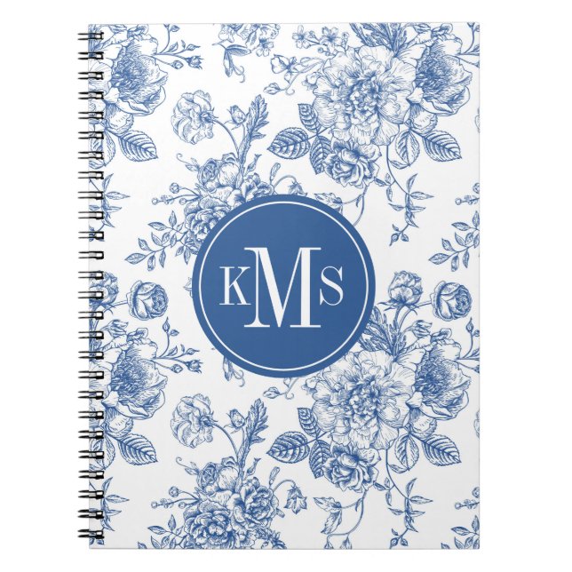 Blue Flower Pattern Notebook (Front)