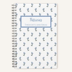 Blue Flower Personalized Journal Notebook