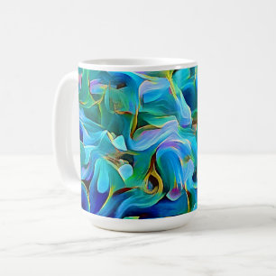 Blue Flower Petals Art Mug Coffee Cup