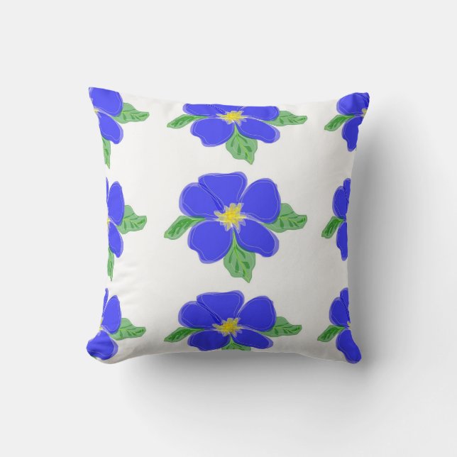 Blue Flower Pillow (Front)