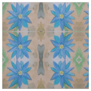 Blue Flower Pima Cotton Fabric