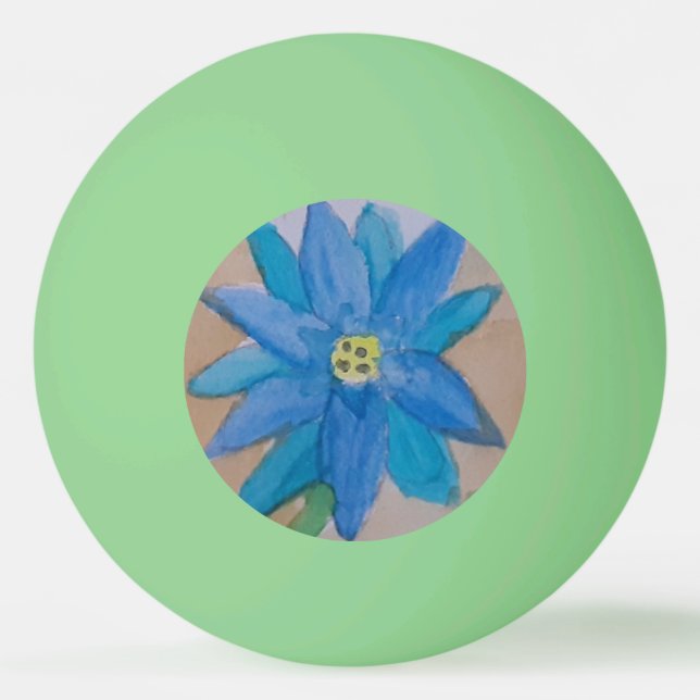Blue Flower Ping Pong Ball (Front)