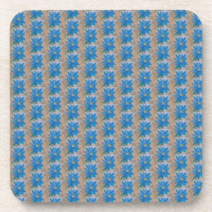 Blue Flower Plastic Coaster