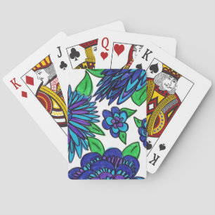 Blue Flower Playing Cards