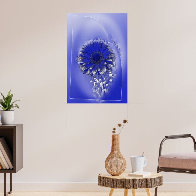 Blue flower poster (Living Room 3)