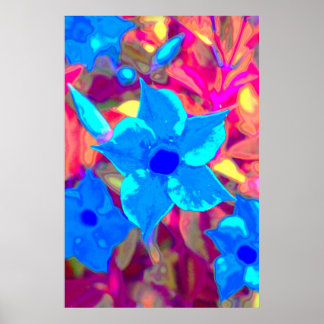 Blue Flower Power Poster