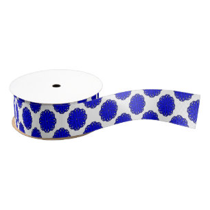 Blue Flower Ribbon by Kenneth Yoncich Grosgrain Ribbon