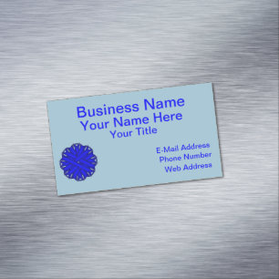Blue Flower Ribbon by Kenneth Yoncich Magnetic Business Card