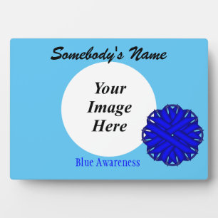 Blue Flower Ribbon Template by Kenneth Yoncich Plaque