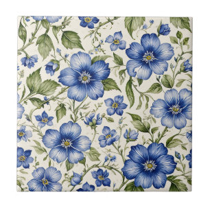 Blue Flower Seamless Ceramic Tile