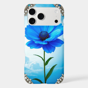 Blue Flower Silver Stained Glass Botanical Details