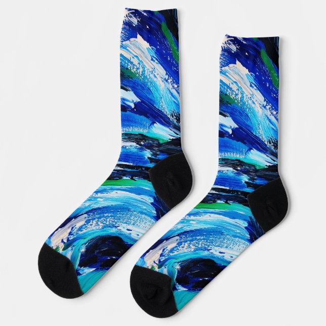 Blue Flower Socks (Left)