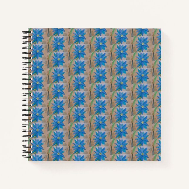 Blue Flower Spiral Notebook (Front)