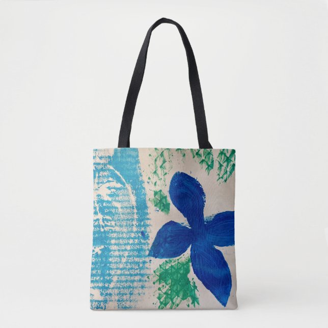 Blue Flower Tote Bag (Front)