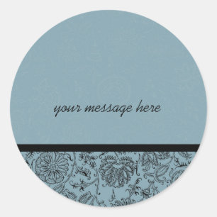 Blue Flower Wallpaper Wedding Stickers