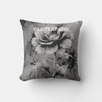 Blue flower watercolour pattern cushion