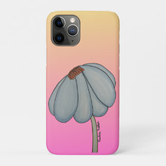 Blue Flower with pink background iPhone 11 Pro Case