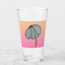 Blue flower with pink background