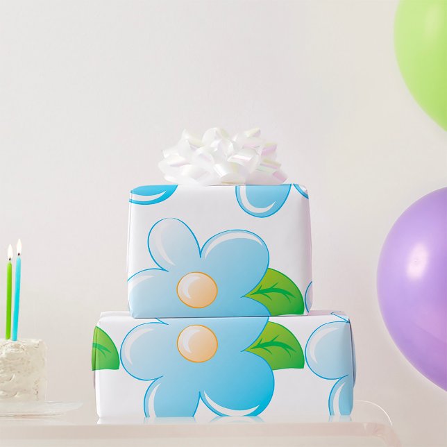 Blue Flower Wrapping Paper (Creator Uploaded)