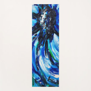 Blue flower yoga mat