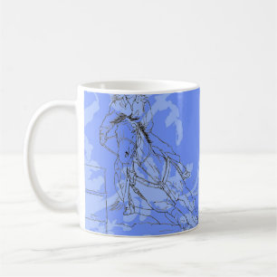 Blue Flowered Barrel Racer Coffee Mug