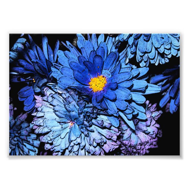 Blue Flowers 7x5 Photo Print (Front)