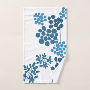 Blue Flowers Abstract Hand Towel