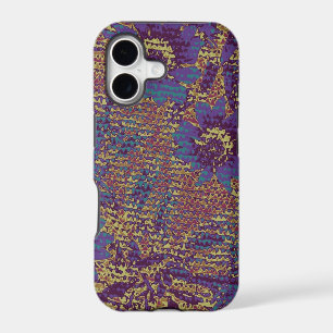 Blue flowers against leaf camouflage pattern