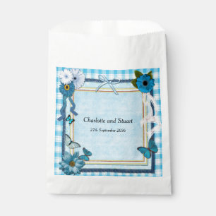 Blue Flowers and Butterflies Favour Bag