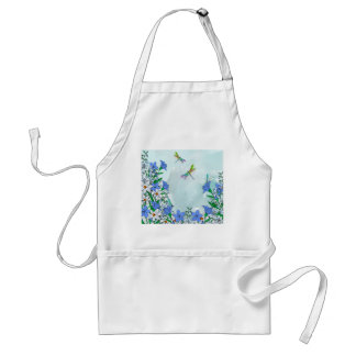 Blue flowers and dragonflies standard apron