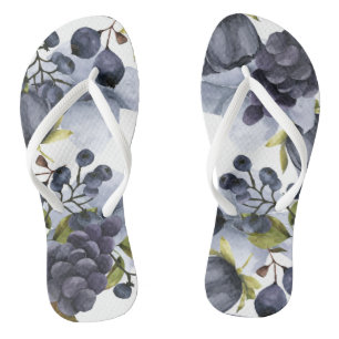 Blue flowers and fruits in frame thongs
