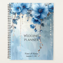 Blue Flowers and Pearls Planner