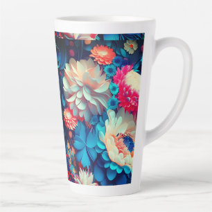 Blue Flowers Background-1 Latte Mug