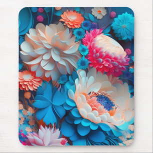 Blue Flowers Background-1 Mouse Pad