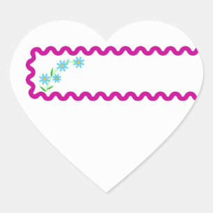 Blue Flowers Background Heart Sticker