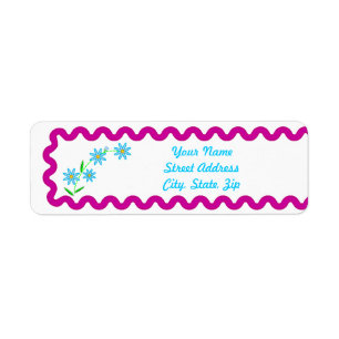 Blue Flowers Background Return Address Sticker