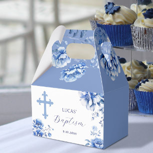 Blue Flowers Baptism Favour Box