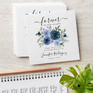 Blue Flowers Boho Seed Packet Memorial Funeral Envelope