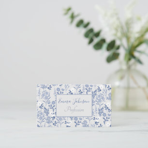 Blue Flowers Botanical Painting Business Card