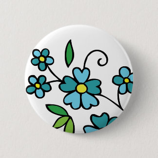 Blue flowers button floral design