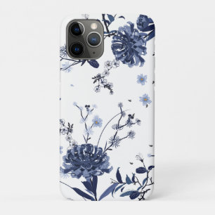 Blue flowers iPhone 11 pro case