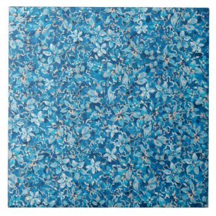 Blue Flowers Ceramic Tile