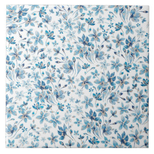 Blue Flowers Ceramic Tile