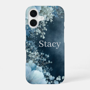Blue Flowers & Clouds iPhone 16 Case