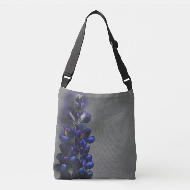 blue flowers crossbody bag (Front)