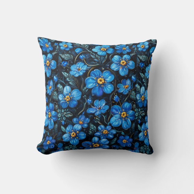Blue flowers cushion (Front)