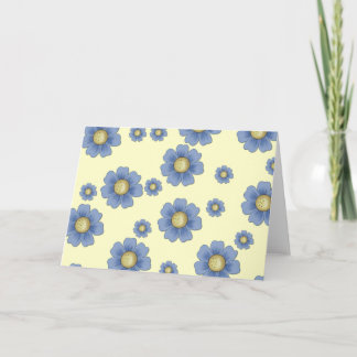 Blue Flowers D5 Basic Blank Greeting Card