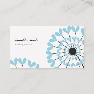 Blue flowers dandelions feminine elegant minimal  business card